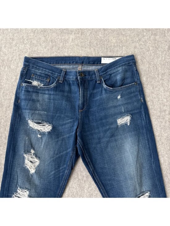 Rag & Bone Ex Boyfriend Jeans Womens 31 Doris Wash Distressed Raw Hem - Picture 2 of 14